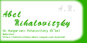 abel mihalovitzky business card